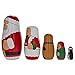 BestPysanky Santa, Mrs. Claus, Reindeer, Elf Wooden Nesting Dolls 6 Inches