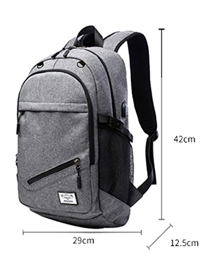 Unisex Boy Girl USB Port Net Ball Sport Bag School Student Computer Backpack(14L, Style D Grey) - Thumbnail 6