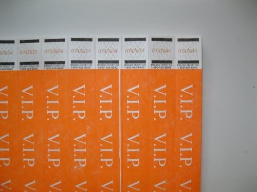 100 VIP Neon Orange Consecutively Numbered Tyvek Wristbands