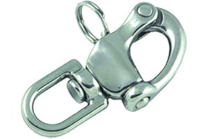 MarineNow Stainless Steel 316 Swivel Eye Bail Snap Shackle Sailboat Spinnaker Halyard Marine Grade, 2-3/4, 3-1/2 and 5"