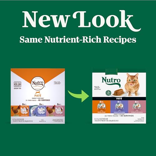 NUTRO NATURAL CHOICE WET CAT FOOD PATE VARIETY PACK, 2.64 OZ. TWIN-PACK TRAYS, 24 PACK