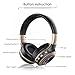 ELEGIANT Wireless Bluetooth On-ear Headphones with Mic, HiFi Stereo Foldable Adjustable Headsets for iPhone Laptops Tablets and Other Smartphones Black Gold