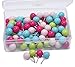 JoyFamily 3/8 Inch Map Push Pins, Plastic Round Head with Stainless Point, Thumb Tacks Used on Cork Boards, 100 Pieces (Assorted Color)