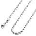 MOWOM Silver Gold Black Color 4.0mm Cuban Link Chain Necklace Water Resistant Mens Stainless Steel Necklace for Women Rope Necklace Chain (Silver Color, 18 Inches Long)