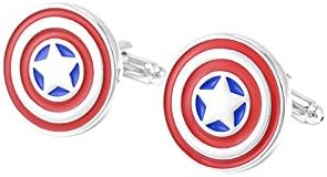 FariyFeel Jewelry Men's Creative Capitain America Cufflinks,For Wedding,Business