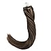 【Limited time Deal】LaaVoo Micro Beads Extensions 14 Inch Dark Brown Mixed Caramel Blonde Real Human Hair Extensions Micro Loop Human Hair Extensions Cold Fusion 50g 50s