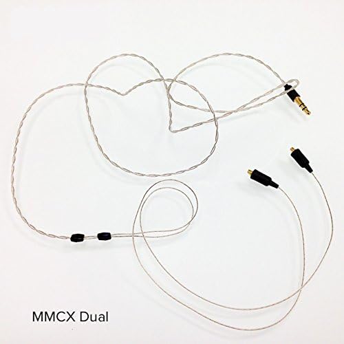 Linum MMCX In Ear Monitor (IEM) BaX Dual Twist Cable Compatible with Shure SE215 Sound Isolating Earphones