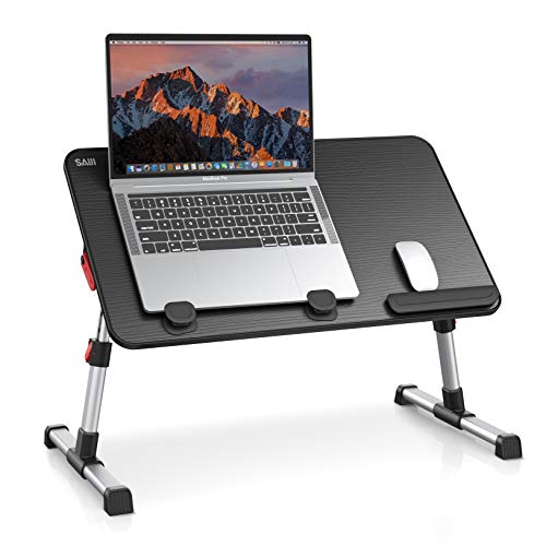 SAIJI Laptop-Schreibtisch, Verstellbarer Laptop-Ständer, tragbarer Schoßschreibtisch mit klappbaren Beinen, Notebook-Steh-Frühstückstablett, Leseschre