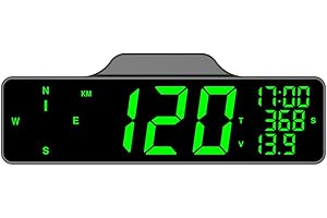 KINGNEED C3090 Digital Universal Car HUD Head Up Display large screen GPS Speedometer with Compass car battery voltage display Plug & Play truck bus Vehicle Speed OverSpeed Warning Mileage Measurement