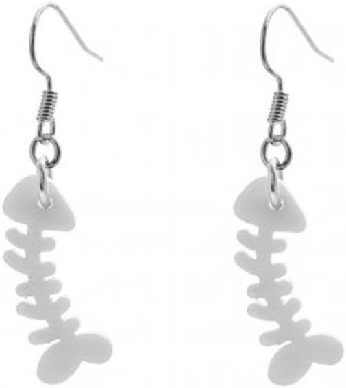 Punky Pins White Fishbone Earrings