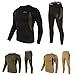 UNIQUEBELLA Men's Thermal Underwear Sets Top & Long Johns Fleece Sweat Quick Drying Thermo Base Layer Black
