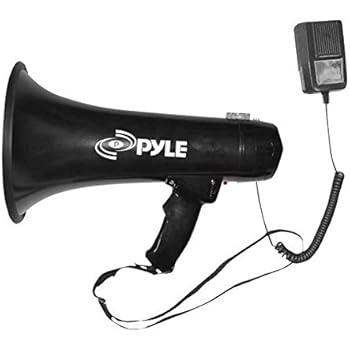 Pyle Megaphone Speaker PA Bullhorn - Built-in Siren 40 Watts Adjustable Vol Control & 1000 Yard Range - Football Soccer Baseball Hockey Basketball Cheerleading Fans Coaches & Safety Drills - PMP43IN