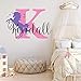 Nursery Unicorn Custom Wall Decal Sticker, Personalized Name and Initial Decor for Girls, Plus Free White Hello Door Decal (S)