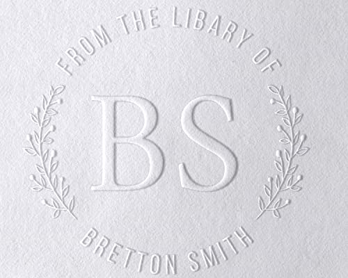 10+ Designs Custom Book Embosser with Your Name from The Library of, Book Belongs to, Floral Ex Libris, Great Book Lover Gift 1 x 5/8