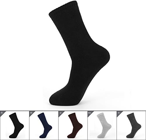 5 Pairs Classics Cushion Crew Socks 6-12 Black