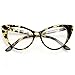 zeroUV - Super Cat Eye Glasses Vintage Inspired Mod Fashion Clear Lens Eyewear (Yellow Tortoise)