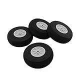 Aircraft wheel - TOOGOO(R) RC Model Plane Aircraft 75mm Dia Foam Wheel Replacement Black Gray 4 Pieces