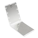 Youdepot Makeup Mirror with 8 Dimmable Enhanced Led Lights, 2X Magnifying Compact Mirror - The Best Folding Lighted Mirror
