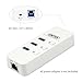 Unitek USB 3.0 Hub with RJ45 10/100/1000 Gigabit Ethernet Converter, 3-Port USB Hub+ Type C (Thunderbolt 3 & USB C) Adapter, BC1.2 Charging with LED Switches [AC Power Adapter is not Included]