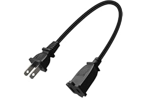 1ft Toptekits Short US Power Extension Cable Cord US AC 2-Prong Male/Female Power Cable by Toptekits