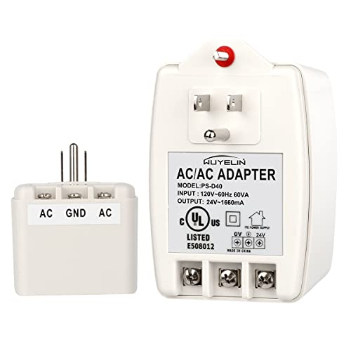 24VAC 40VA Plug in Transformer,Doorbell Transformer Compatible with All
