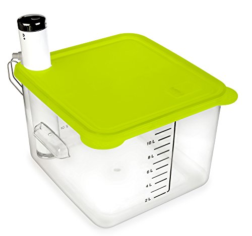EVERIE Collapsible Silicone Lid Compatible with Breville Chefsteps Joule Cooker and Rubbermaid 12,18,22 Quart Sous Vide Container (Corner mount)