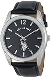 U.S. Polo Assn. Classic Men's USC50005 Silver-Tone Watch with Black Genuine Leather Band