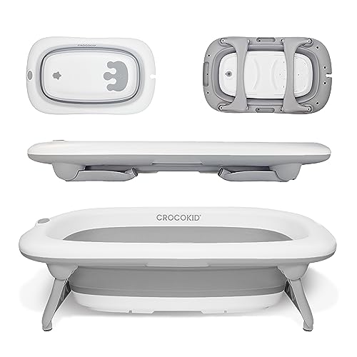 CROCOKID® Vaschetta pieghevole per bambini - Bambini 0-5 anni - Vaschetta bambini, da sola senza kit - Dimensioni 51x85x10cm - Vaschetta grande per bambini su piedi, Vaschette e seggiolini da bagno