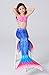Kokowaii Fancy Girls' 2023 Swimming Mermaid Tail 7-8Years, 3 Sets/Top+Underwear+Dress