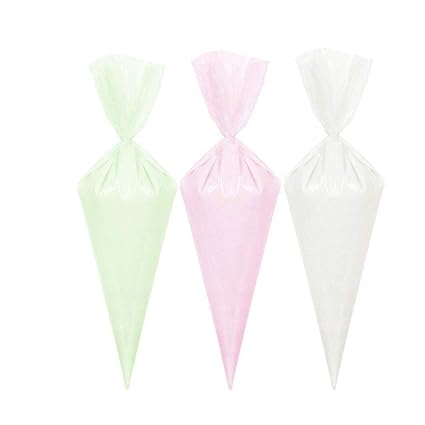 Syga Plastic Icing Piping Bags for Cake Decorating, White (Pack of 50)
