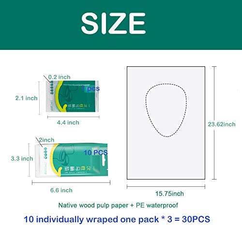 Ditind Toilet Seat Covers Disposable, 30 Pcs Toilet Seat Covers for Travel Accessories (15.8×23.6 inch), Extra Large PE Film Travel Toilet Mats Covers for Kids and Adults Potty Training