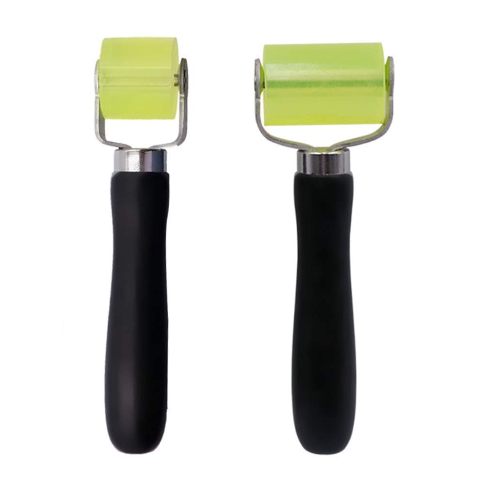 2Pcs Soundproof Roller Car Sound Deadening Rubber Application Rolling Wheel Roller Professional Car Sound Deadener Silicon Rubber Car Repair Maintenance Tool