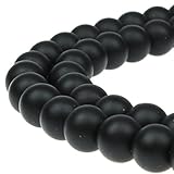 JARTC Natural Stone Beads Black Matte Onyx Agate Round Loose Beads for Jewelry DIY Bracelet Necklace (10mm)