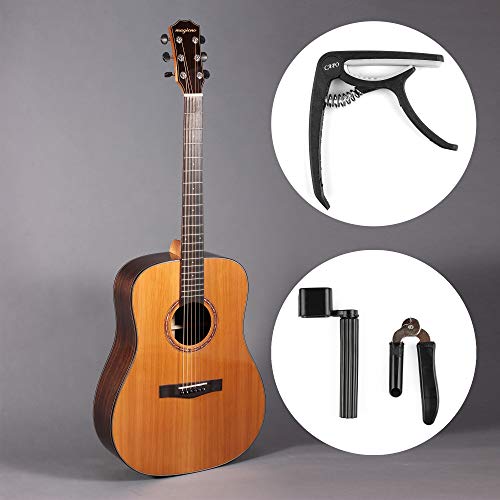58PCS Guitar Strings Changing Kit Tool Kit Accessories Including Guitar Acoustic Strings Guitar Tuner Guitar Picks Capo Thumb Picks String Winder Bridge Pins Pin Puller String Cutter for Beginner - Thumbnail 7