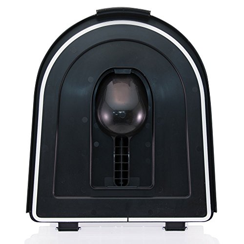 Paw Prints Plastic Rolling Pet Food Bin, Bone Appetit Design, 26lb - Thumbnail 2