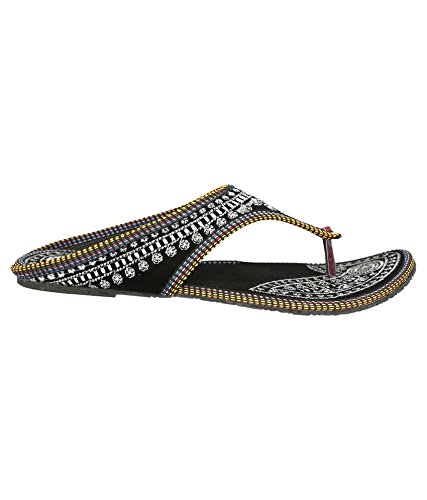 thari choice women's velvet ethnic flat chappal and slipper