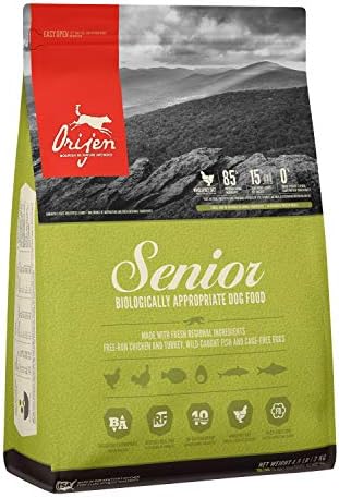 Orijen Senior Dry Dog Food Grain Free High Protein Fresh Raw Animal Ingredients 4lb Pet Supplies Amazon Com