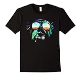 Mens English Bulldog Neon Dog Shirt Large Black