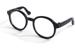 TYPOGROVE Nerd Glasses, Black Pet Dog Cute Glasses Clear Lens Retro Glasses Photo Props Transparent Cat Sun Glasses for Small Dogs Cats Cosplay Costume