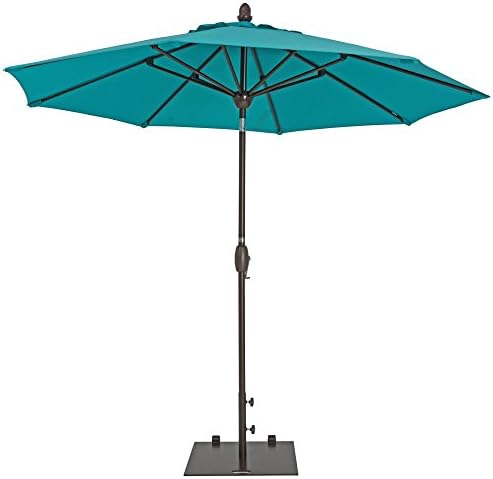 Patio Umbrella - TrueShade Pkus Outdoor Table Patio Umbrella with Push Button Tilt Includes Storage Cover - Freestanding or Table Hole. - 9' Diameter Aruba