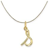 The Black Bow 14k Yellow Gold, Claire Mini Lower Case Initial S Necklace
