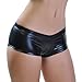 Angelina Black Pleather Booty Shorts, #L09019_S/M