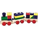 Toy Melissa & Doug Wood Stacktrain Toy 18pc Book