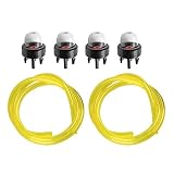 Hipa (Pack of 4 Primer Bulb + Fuel Line for Husqvarna Trimmer Weedeater 123L 225 232L 227L 240L 322L 323 325 326 Chainsaw 235 236 240 340 345 350 353 440 445 450 460 125B 125BVX 125BVX