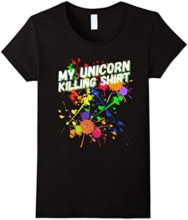 Womens My Unicorn Killing Shirt Funny Trending T-Shirt Large Black
