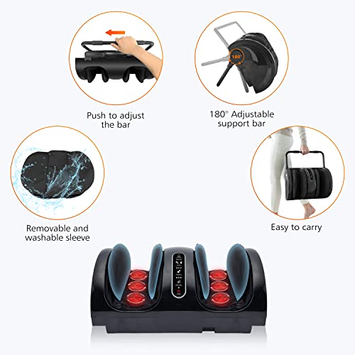 Snailax Shiatsu Foot Massager with Heat, Leg Massager Electric with Kneading and Rollers, Calf Massager for Relaxation, Foot Massage, Gifts
