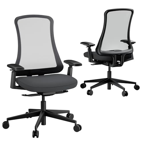 ProtoArc Ergonomic Desk Chair High Back Nylon Mesh, Incline Weight-Adaptive, Breathable Seat, Adjustable Arms, Tilt Lock (Flexer – Black)