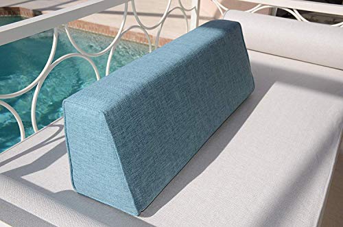micama Wedge Bolster Cover (Linen-Turquoise)