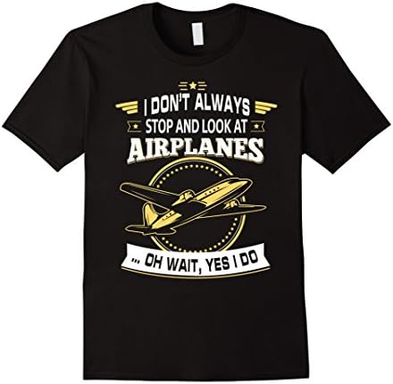 Men's Love Airplanes T-shirt - I Don't Always Stop 2XL Black