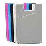 Phone Card Holder 3M Adhesive Card Sleeve Silicone Card Pouch, iPhone Card Pocket Samsung Stick-on Wallet (Mixed Color(5pcs)),on the back of phone and case of LG ,Piexl,HTC ,BLU,Sony,Motorola,Huawei
